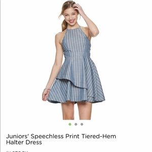 Speechless Tiered Hem Halter Dress